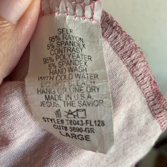 Floral long sleeve elbow patch top Large - Picture 5 of 5